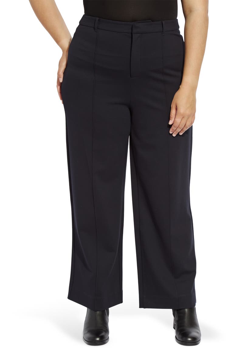 Nadia High Waist Wide Leg Ponte Trousers, Main, color, MIDNIGHT