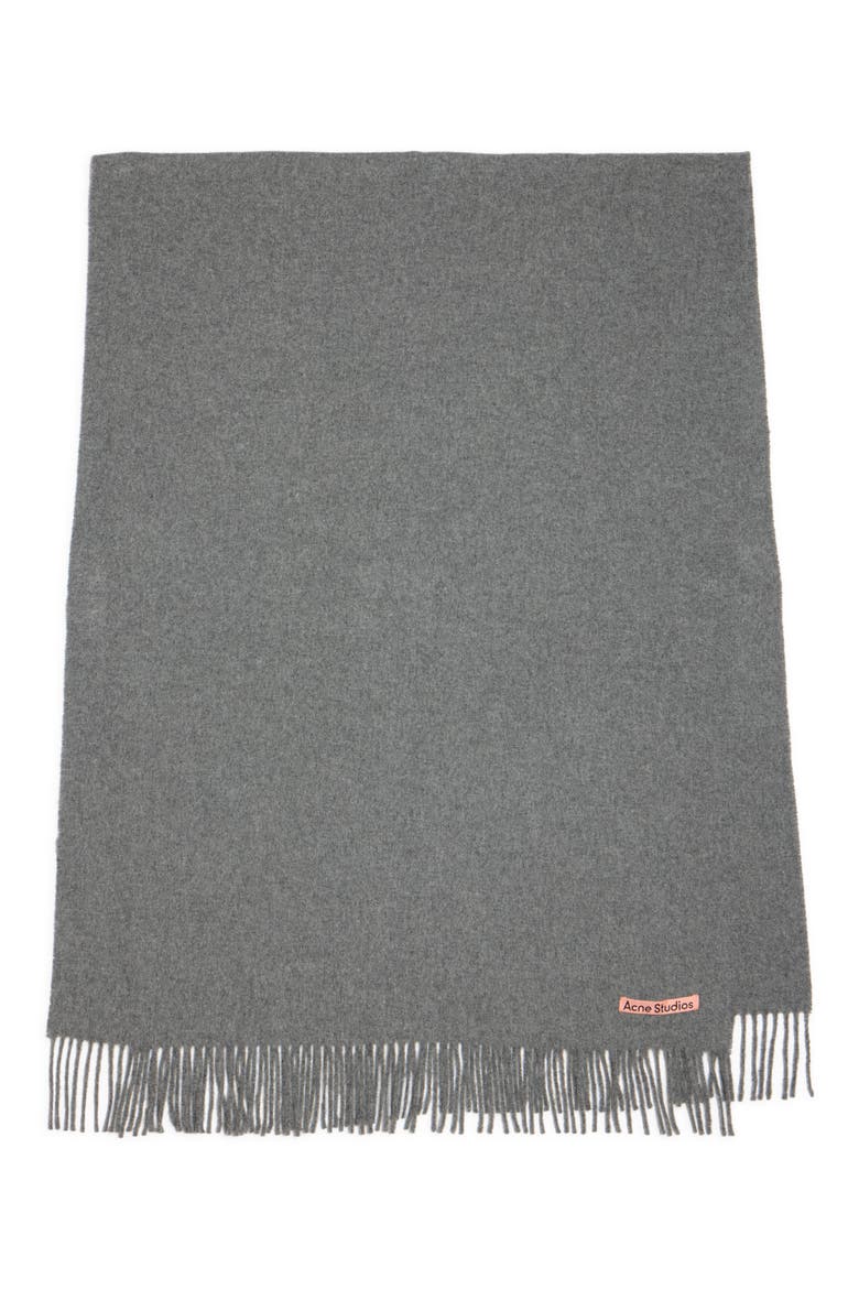 Fringe Wool Scarf, Main, color, GREY MELANGE