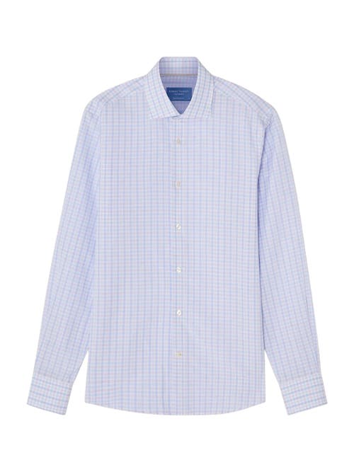 Robert Talbott Reynolds Check Cotton/linen Shirt In Blue