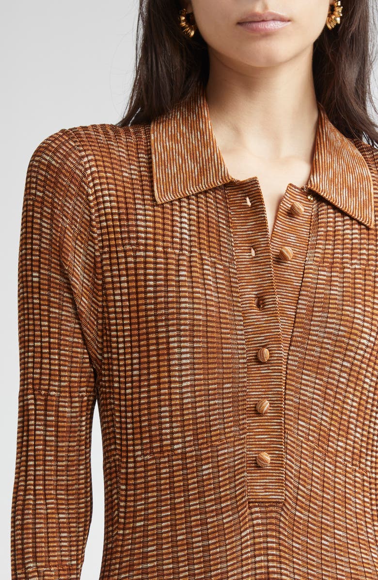 Zimmermann Mouline Long Sleeve Rib Maxi Sweater Dress, Alternate, color, Chocolate Multi