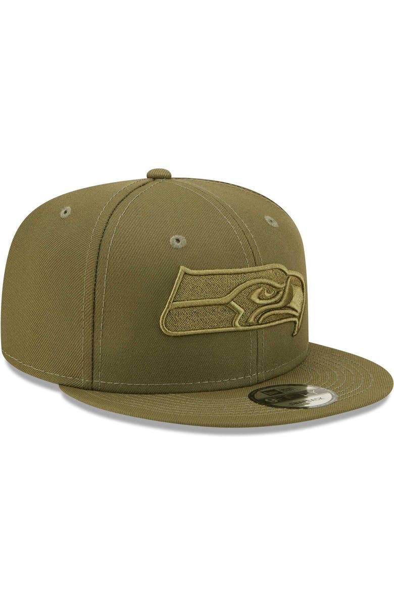 New Era Men's New Era Olive Seattle Seahawks Color Pack 9FIFTY Snapback Hat, Alternate, color, 