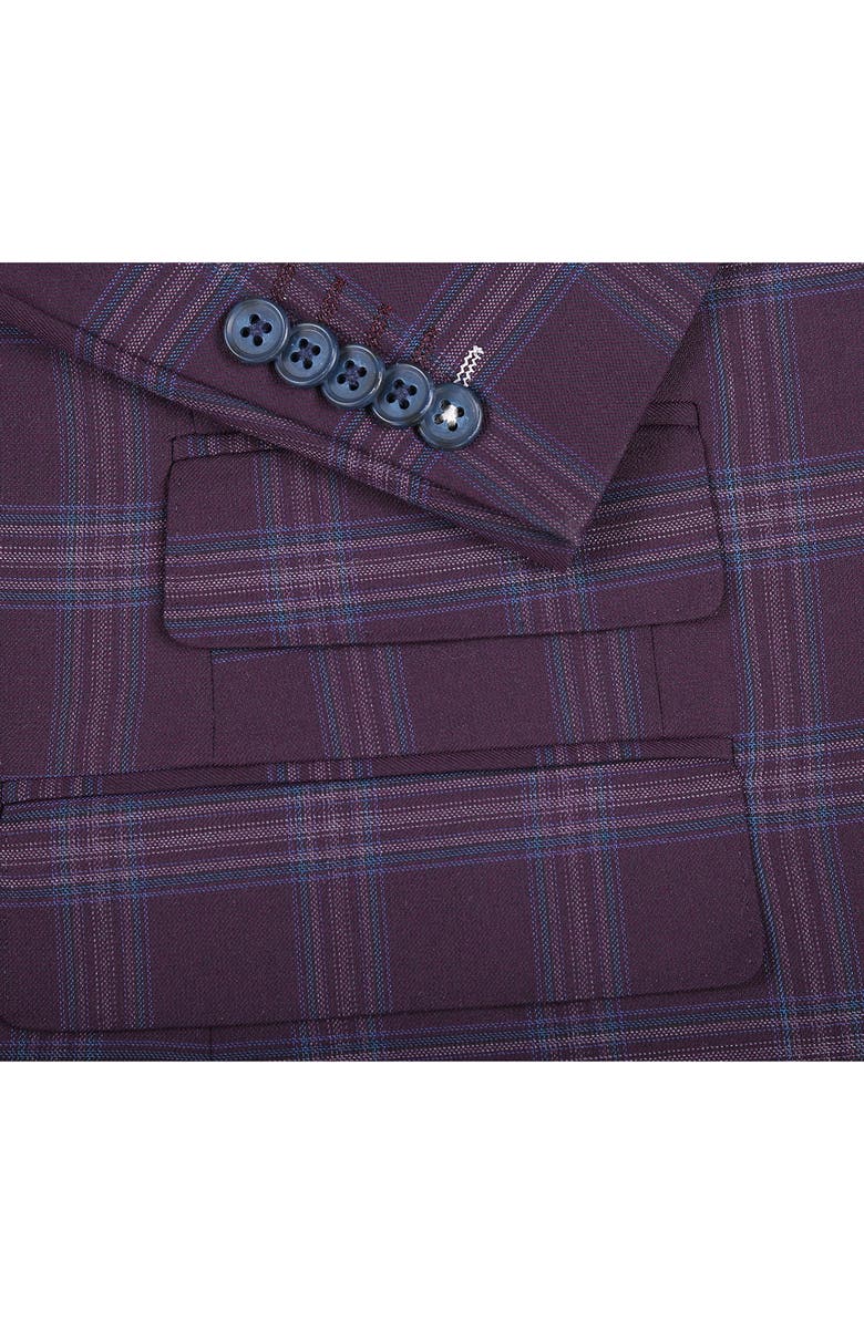 English Laundry Trim Fit Plaid Two-Piece Suit, Alternate, color, Purple