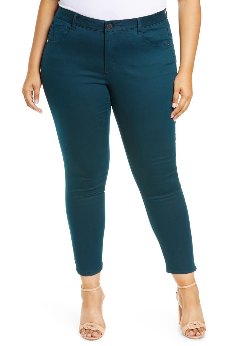 'Ab'Solution High Waist Ankle Skinny Pants, Main, color, DARK TEAL