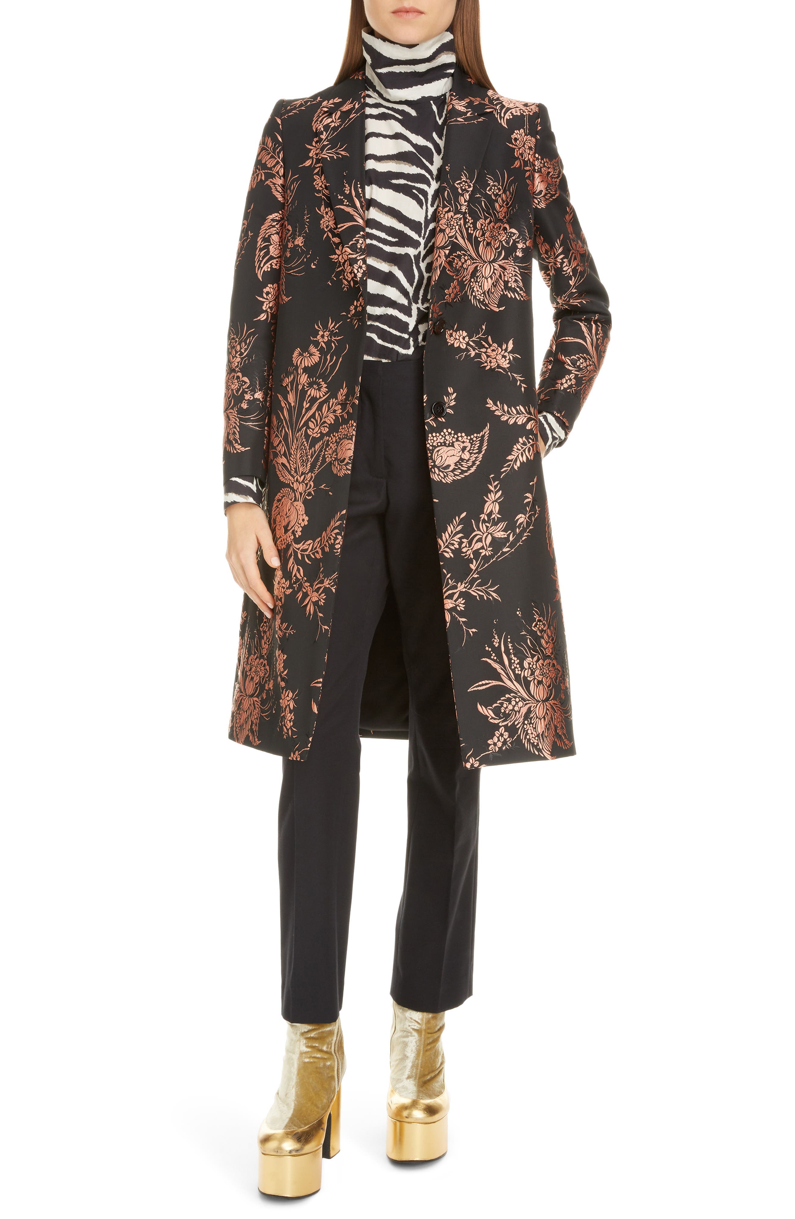 Dries Van Noten Floral Jacquard Coat (Women) | Nordstrom