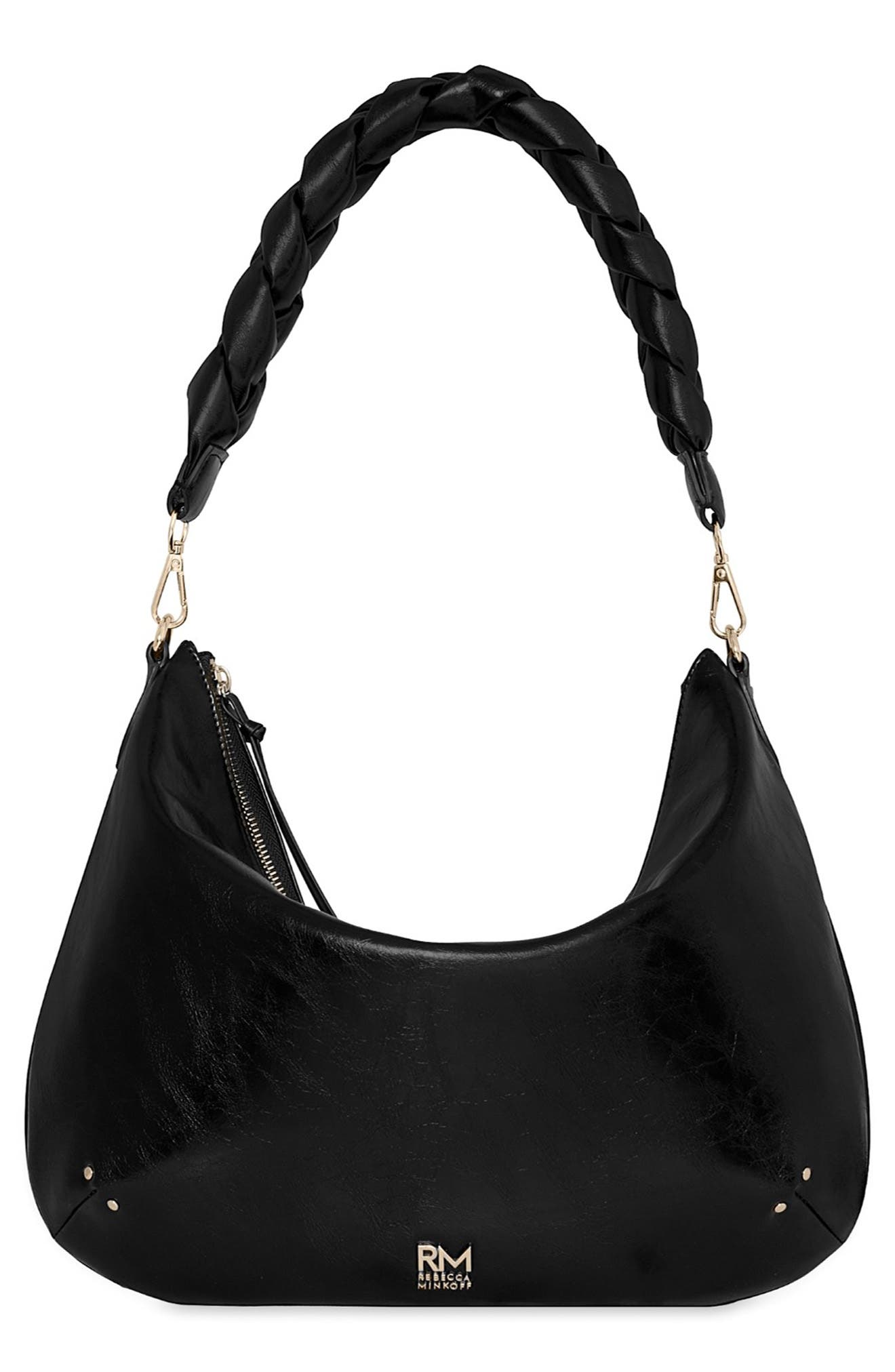 Rebecca Minkoff Eldridge Braided Handle Shoulder Bag, Main, color, 