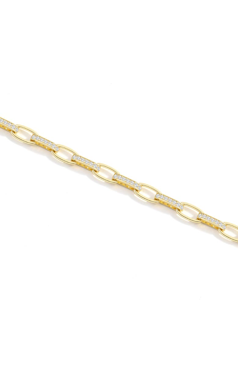 Mint & Lily Interlinked Diamond Paperclip Bracelet, Alternate, color, 18K Gold Plated