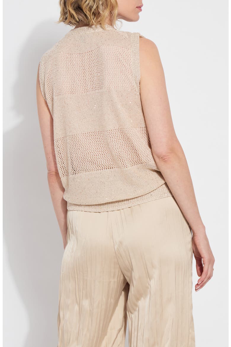 Bria Sequin V-Neck Sleeveless Sweater, Alternate, color, CHABLIS SEQUINS