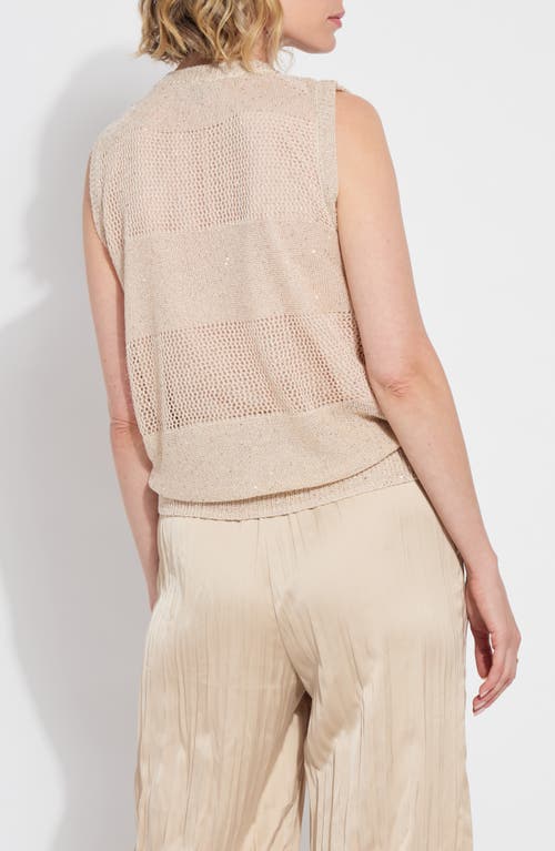 Lyssé Bria Sequin V-neck Sleeveless Sweater In Brown