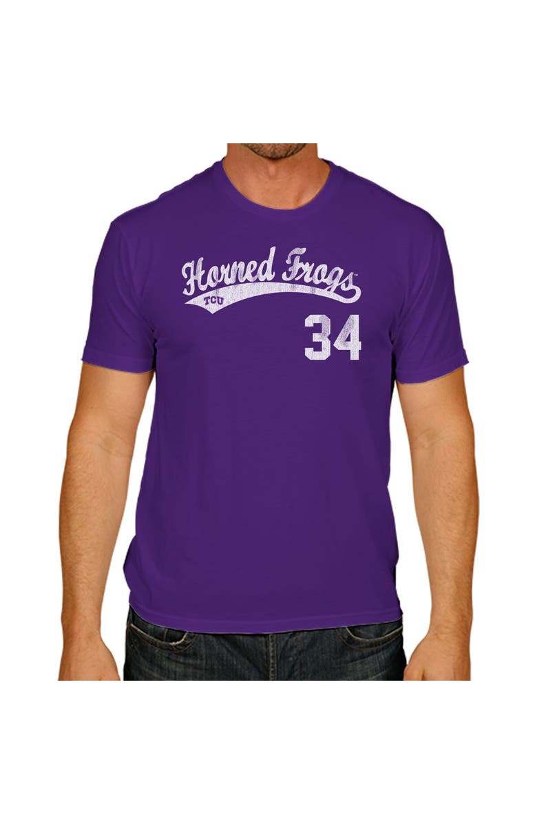 Retro Brand Men's Original Retro Brand Jake Arrieta Purple TCU Horned Frogs NCAA Baseball T-Shirt, Alternate, color, Purple