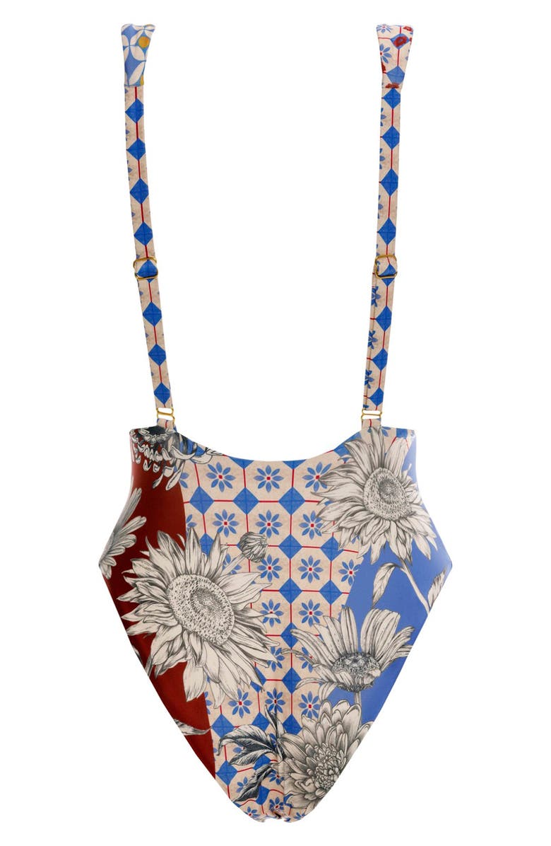 Agua Bendita Tulipa One-Piece Swimsuit, Alternate, color, Blue