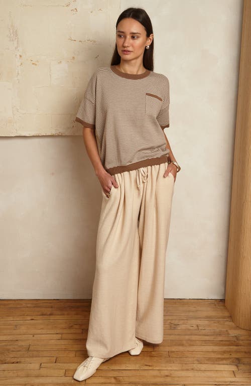Oyun Misu Linen Wide Leg Pants In Crème