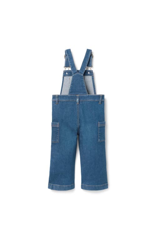 Janie And Jack Denim Overall In Medium Wash In Blue