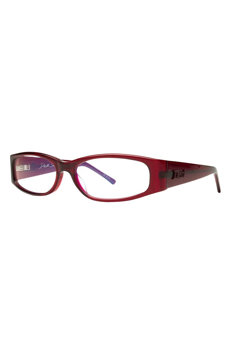 DEZI Desk Sidez 57mm Rectangular Blue Light Blocking Glasses, Alternate, color, Dark Cherry / Bluelight