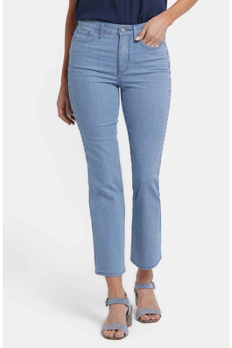 Billie Stripe High Waist Ankle Mini Bootcut Jeans, Main, color, VILLA VISTA STRIPE