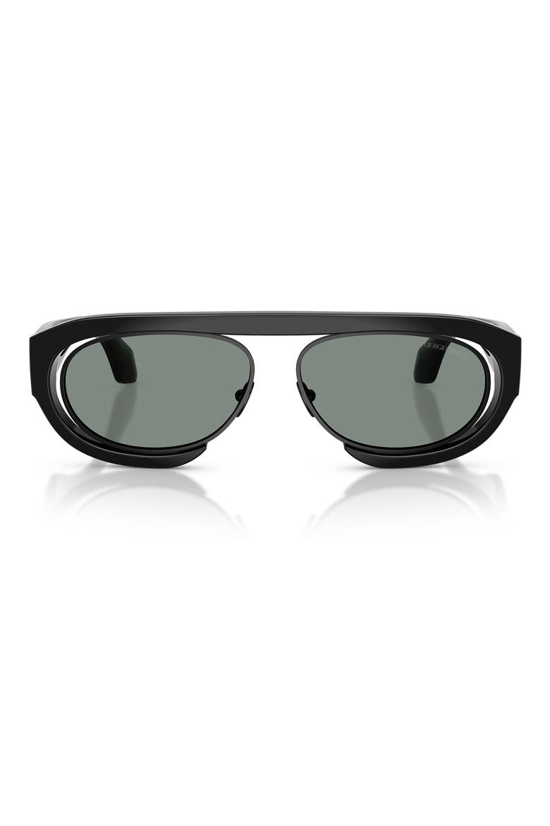57mm Oval Sunglasses, Main, color, BLACK/ GREY