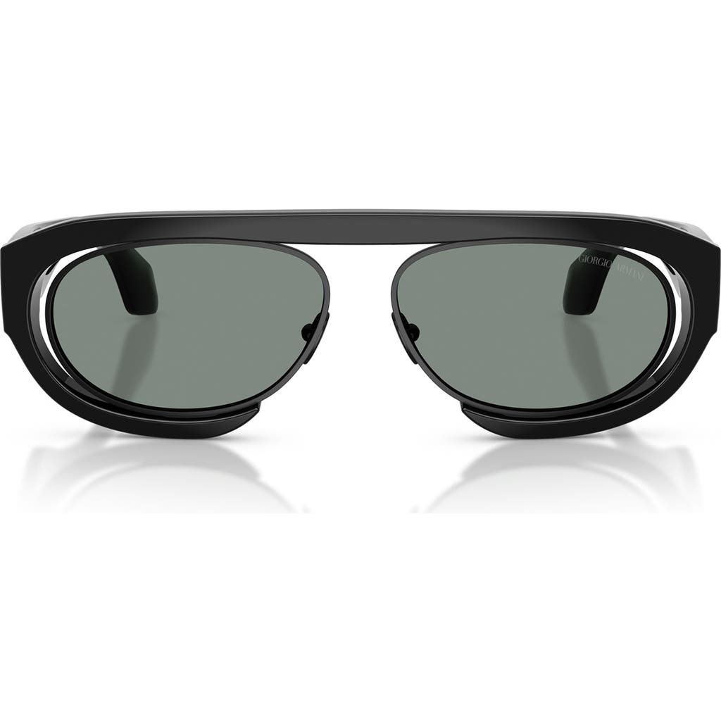 Giorgio Armani 57mm Oval Sunglasses In Black