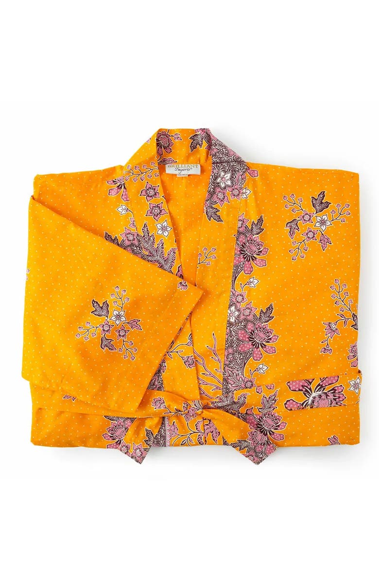 Uncommon Goods Sunshine Daydream Kimono Robe, Main, color, Marigold Floral