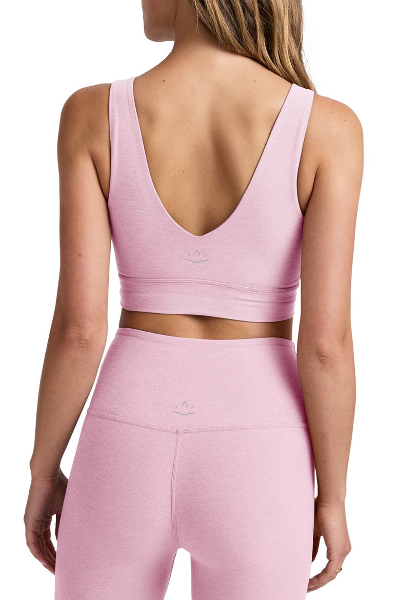 Space Dye Longline Sports Bra, Alternate, color, FROSTY PINK HEATHER