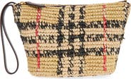 Burberry Margate Check Raffia Pouch
