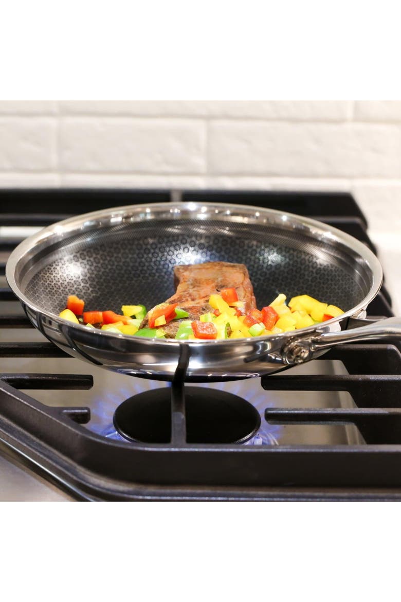 Black Cube 12-1/2 Inch Stainless/Nonstick Hybrid Fry Pan, Alternate, color, Silver