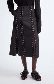 Simone Rocha Grommet Ring Sculpted Ripple Midi Skirt