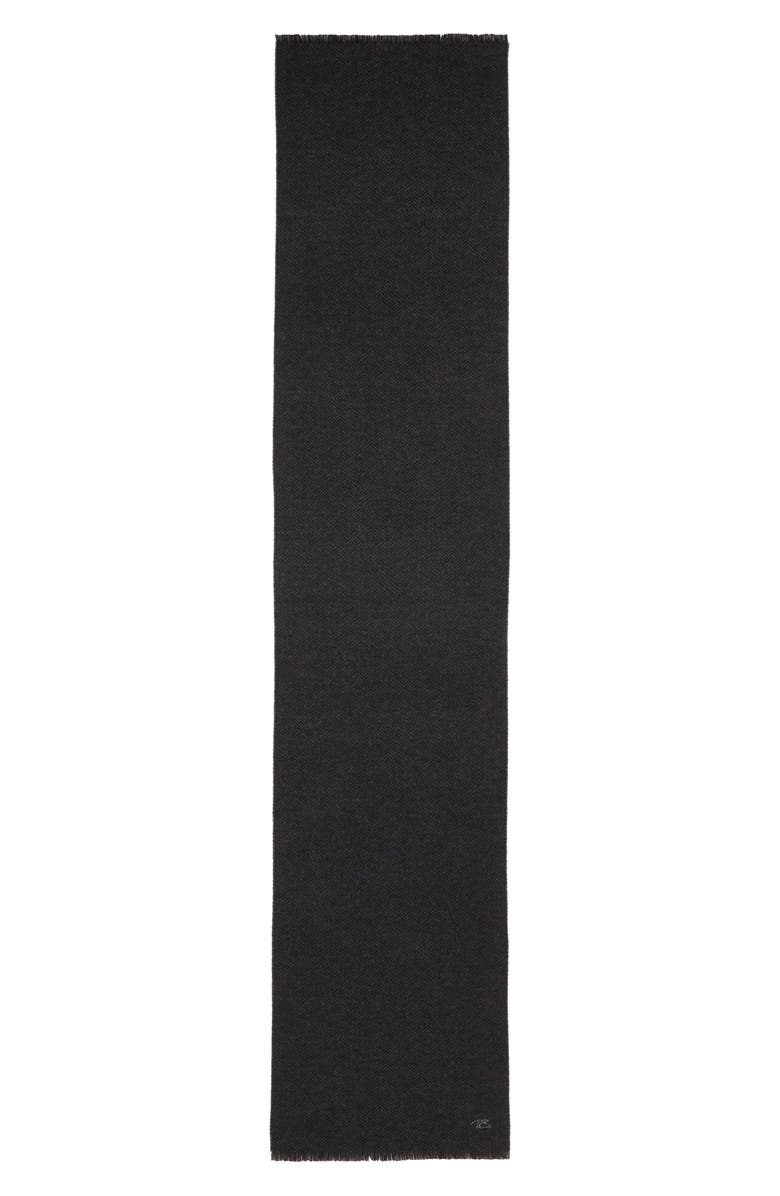 Robert Barakett Wool & Cashmere Herringbone Scarf, Alternate, color, Black