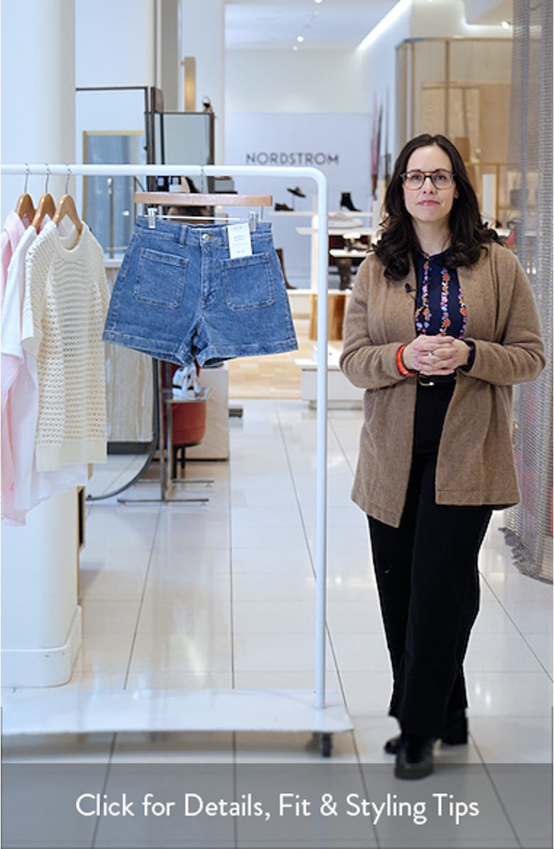 The Emmy Patch Pocket High Waist Denim Shorts, sales video thumbnail