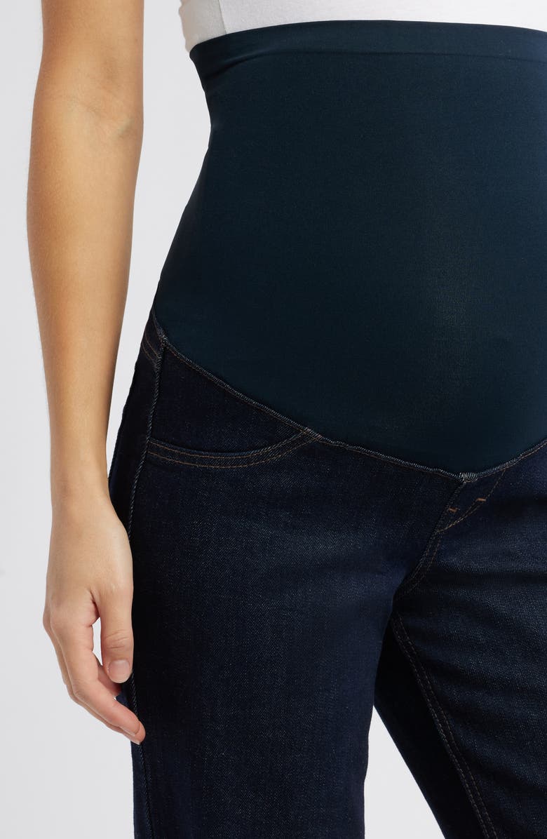 1822 Denim Over the Bump Relaxed Straight Leg Maternity Jeans, Alternate, color, Rinse