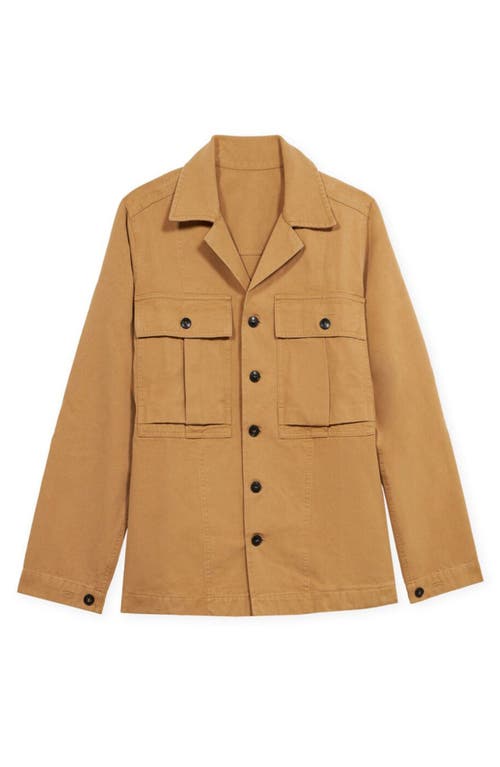 Fortela Solomons Canvas Cotton Overshirt In Brown