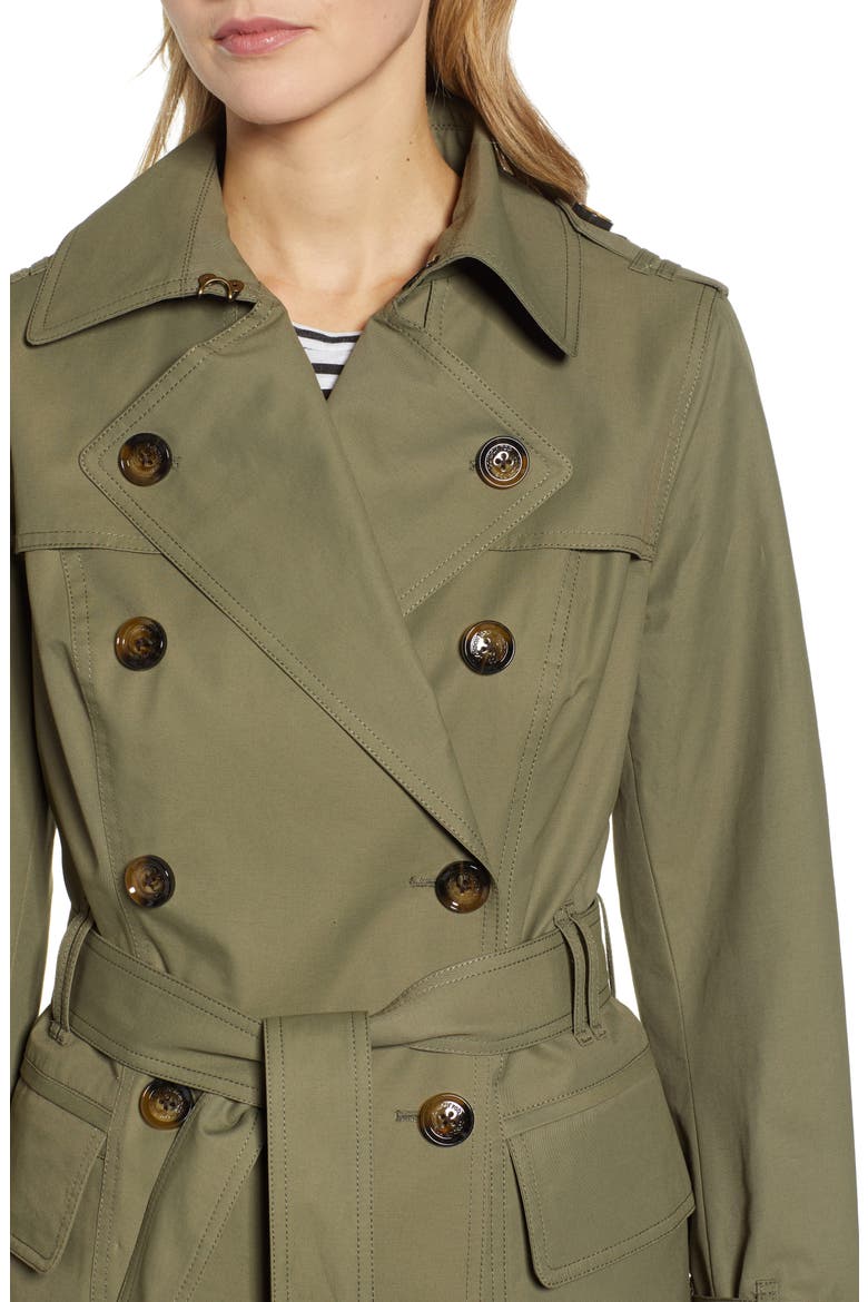 Water Repellent Trench Coat, Alternate, color, ARMY