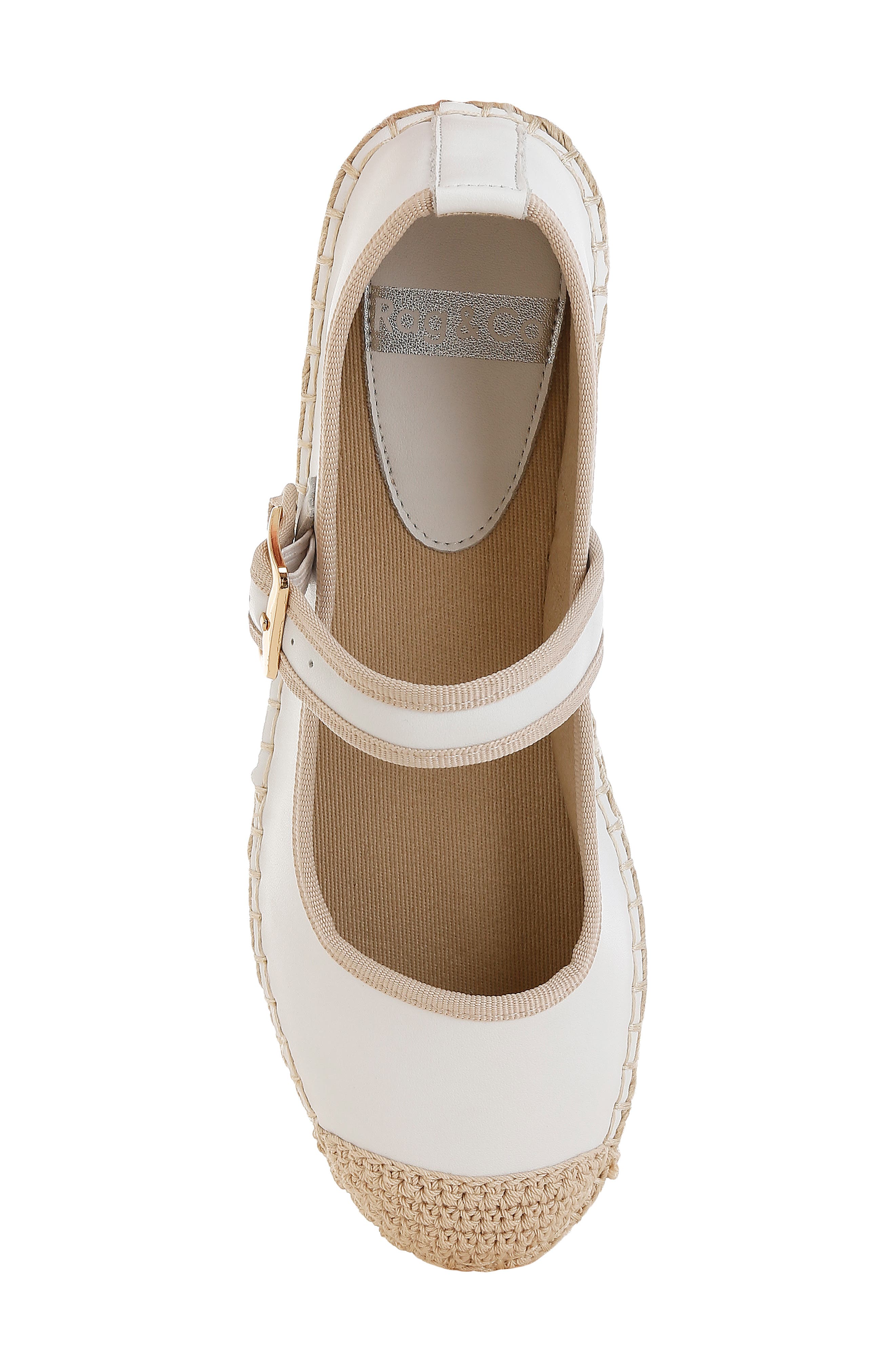 Osdtac Espadrille Mary Jane Flat, Alternate, color, WHITE
