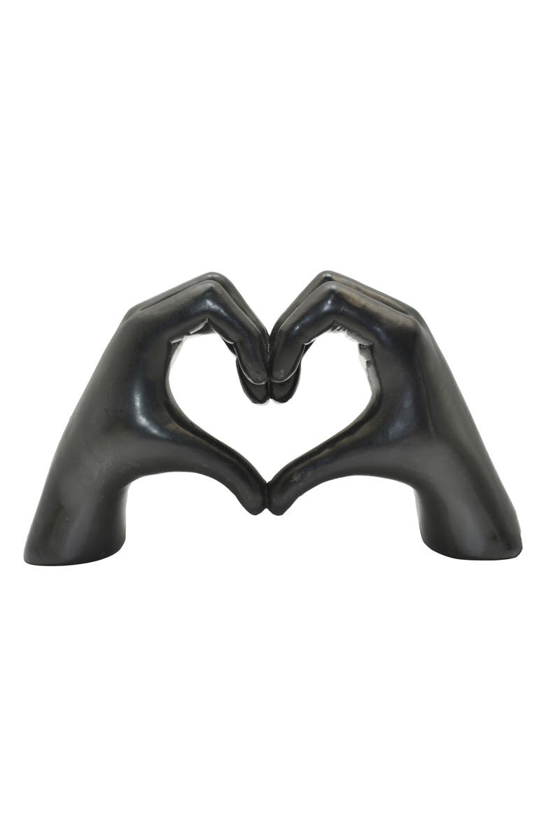 KINETIC Heart Sign Hands Sculpture, Main, color, Black