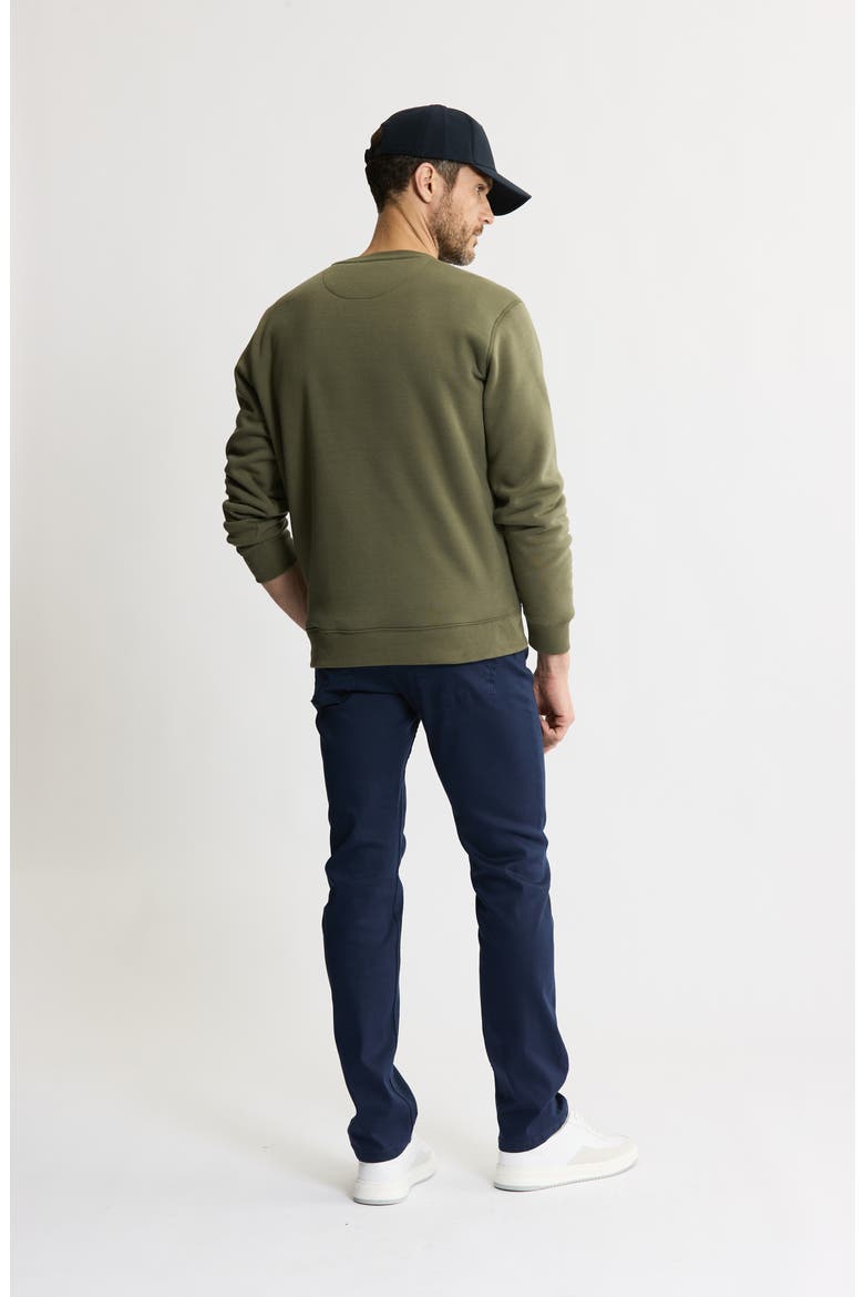 Faux Shearling Lined Crewneck Sweatshirt, Alternate, color, OLIVE