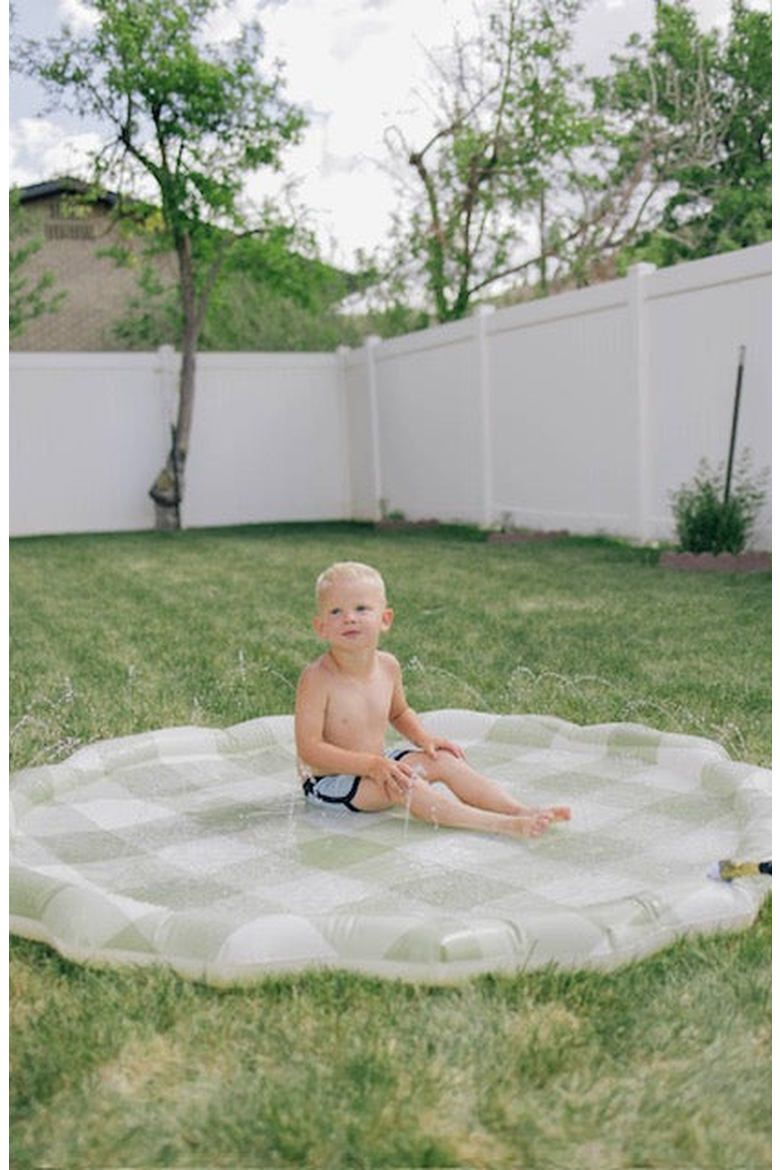 Gingham Splash Pad, Alternate, color, Green Gingham