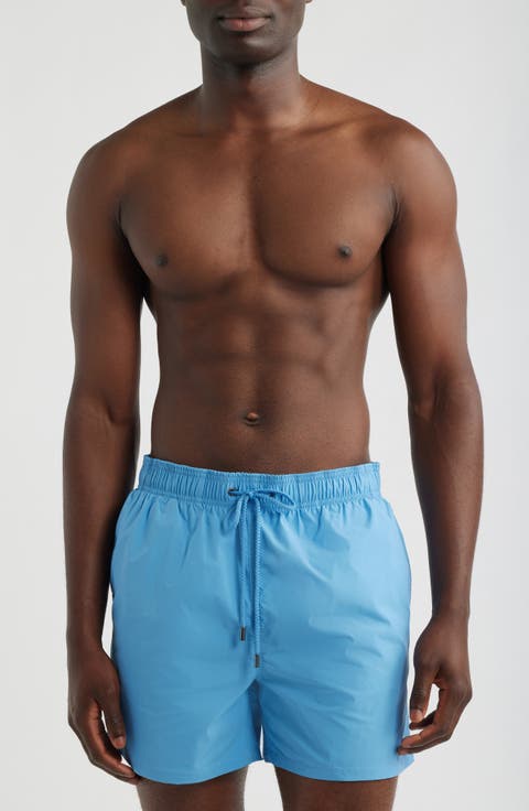 Zane Mid Length Print Swim Trunks