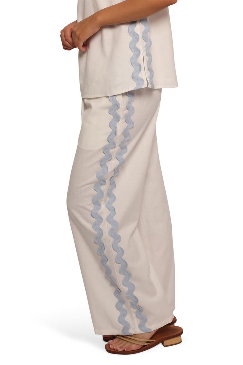Jasinta Wide Leg Pants, Alternate, color, CREAM BLUE