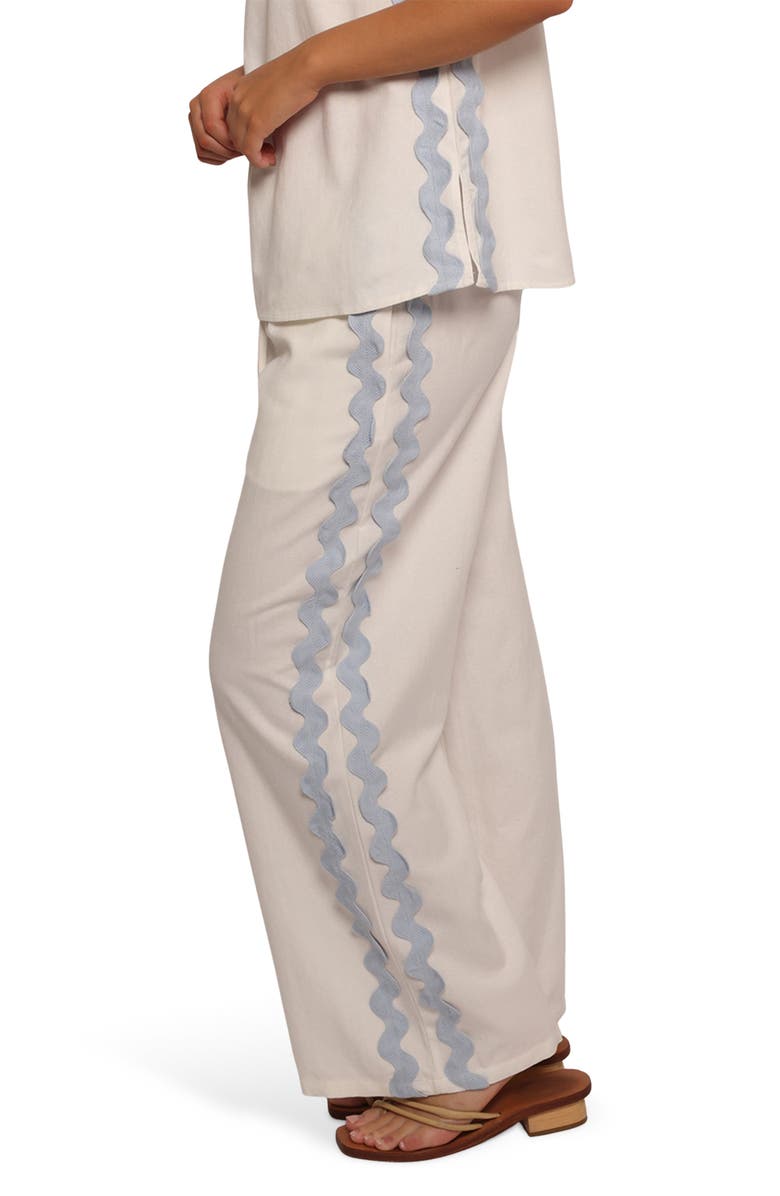 Petal & Pup Jasinta Wide Leg Pants, Alternate, color, Cream Blue