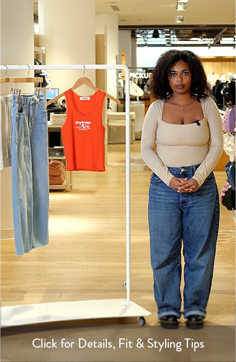 Studio Lace Accent Cotton Graphic Tank, sales video thumbnail