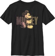 Mickey & Friends Boy's Mickey & Friends Retro Check Sketch  Graphic T-Shirt