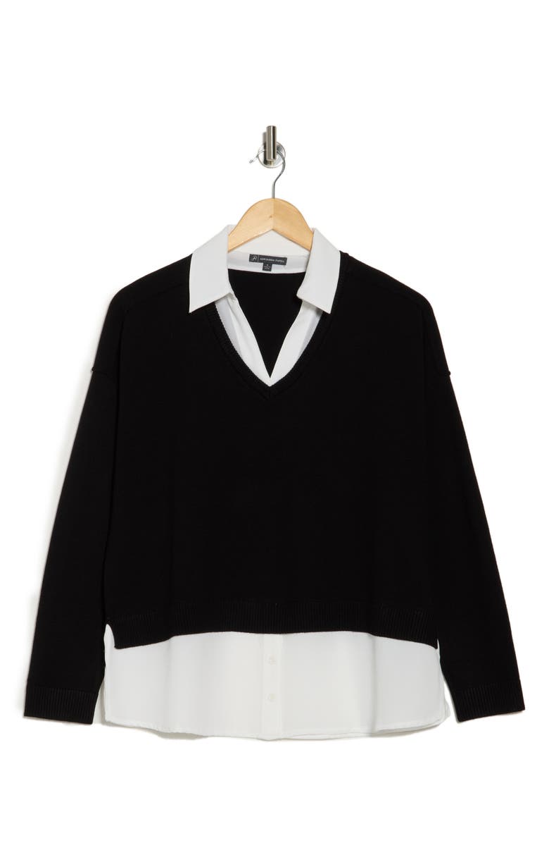 Adrianna Papell Crop Exposed Seam Twofer Top, Alternate, color,