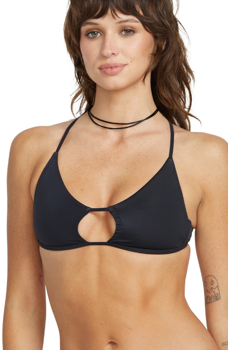 Volcom Simply Seamless Halter Bikini Top, Alternate, color,
