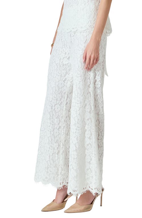 Endless Rose Floral Lace Wide Leg Pants In White