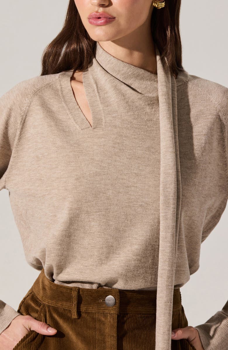 ASTR the Label Silvana Scarf Sweater, Alternate, color, Taupe