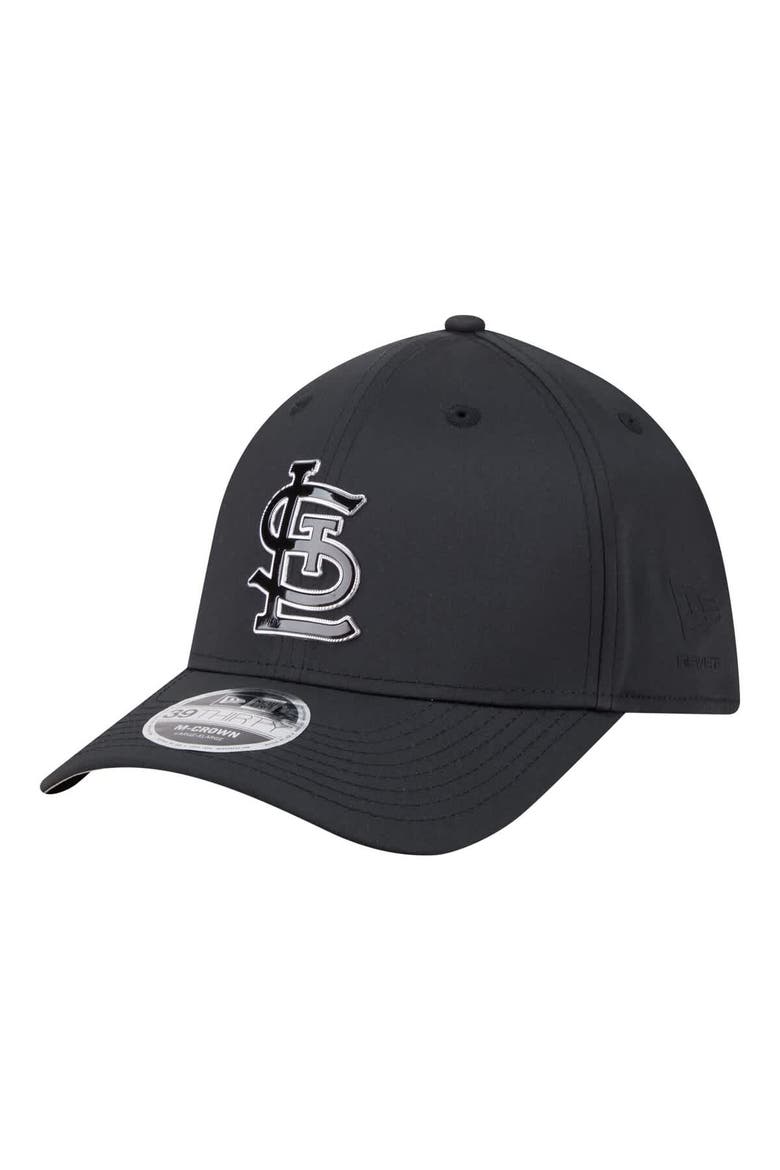 Men's New Era  Black St. Louis Cardinals Metallic 39THIRTY M-Crown Flex Hat, Main, color, Black
