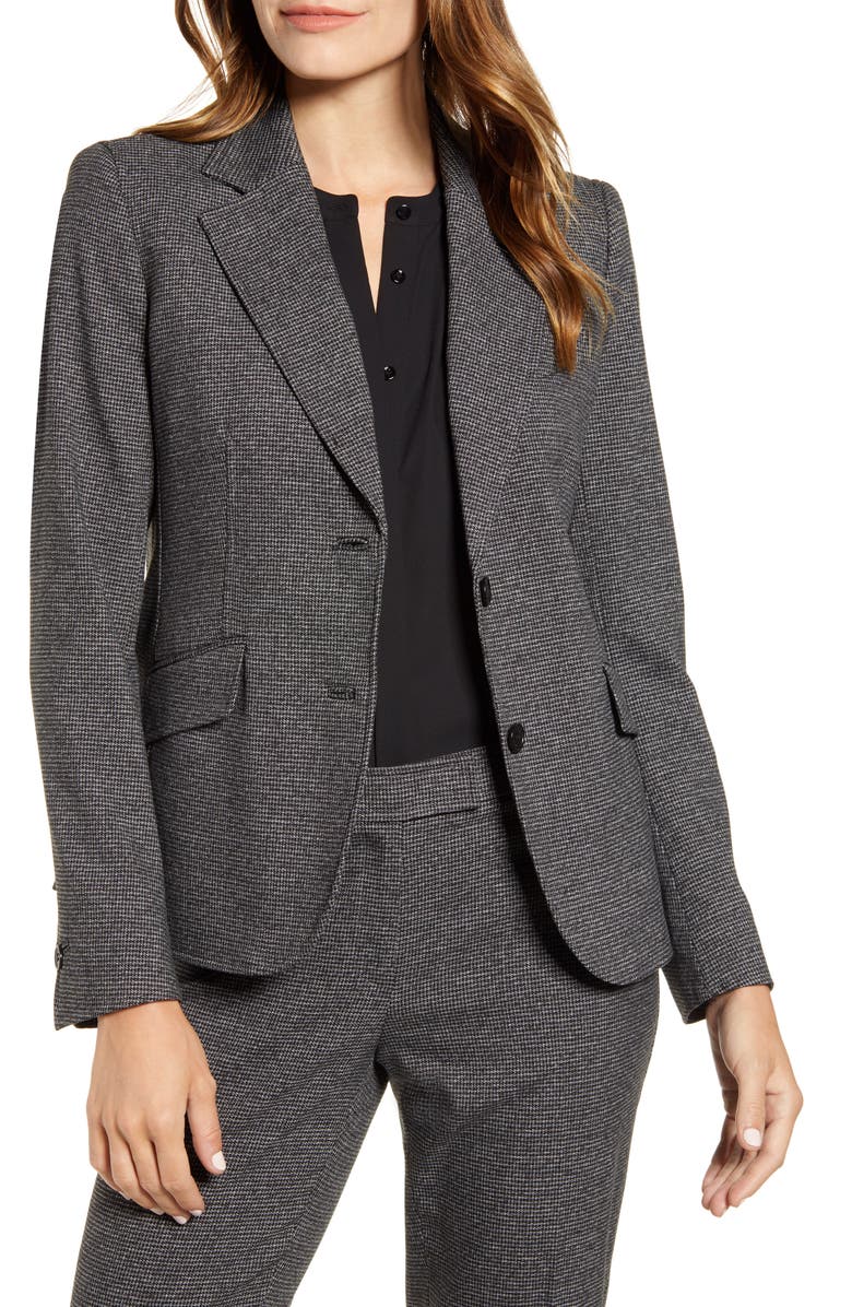 Anne Klein Houndstooth Blazer, Main, color,