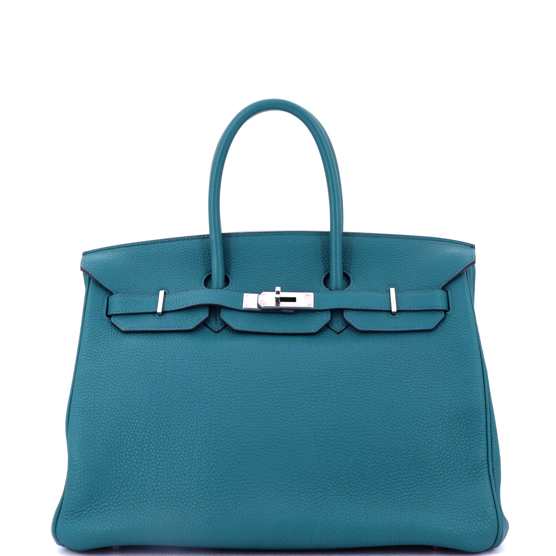 Pre-Owned Hermes Birkin Handbag Blue Togo with Palladium Hardware 35, Main, color, 