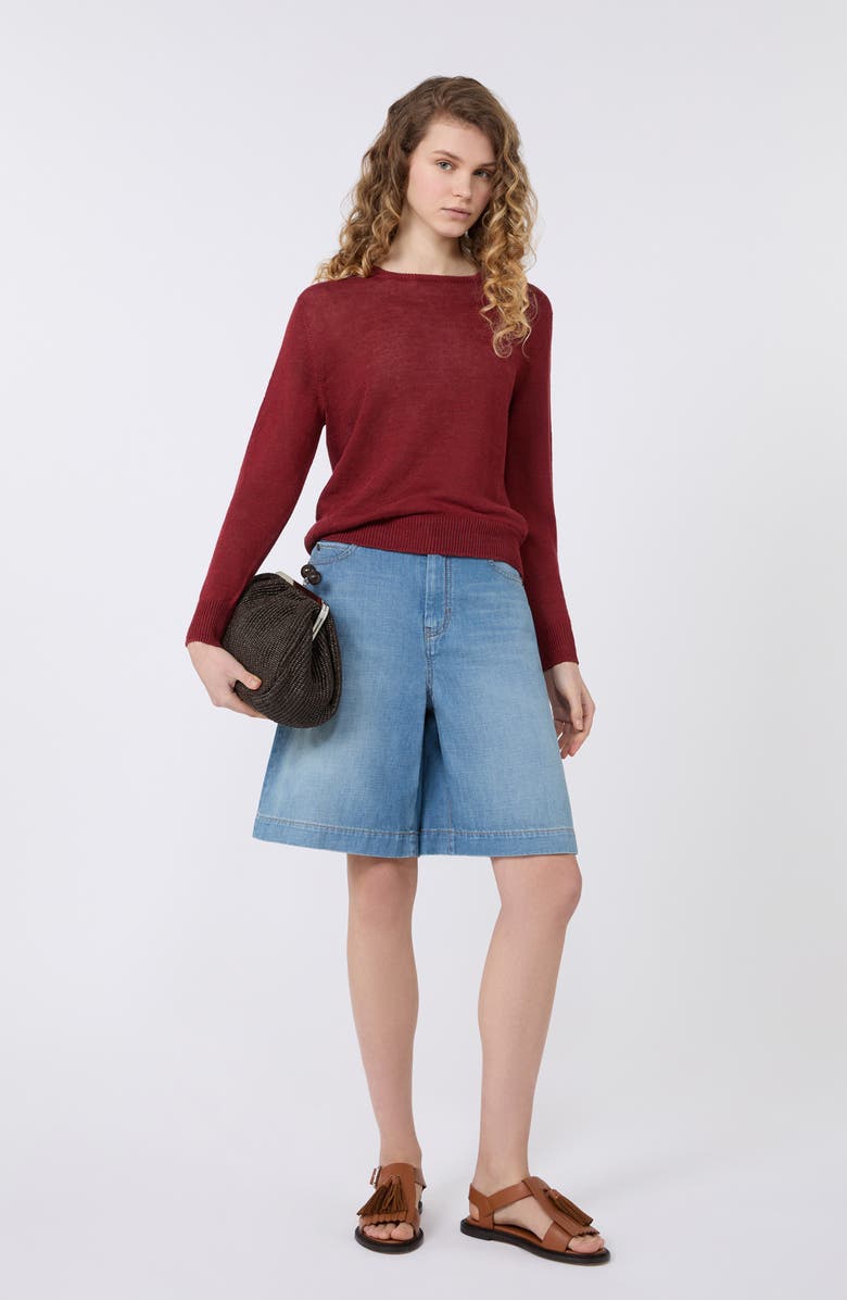 Weekend Max Mara Linen Sweater, Alternate, color, Cherry