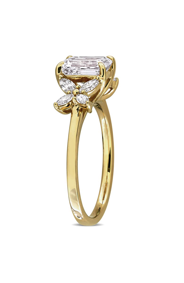 Julianna B. Lab-Grown Diamond Emerald Cluster Ring 14k, Alternate, color, Yellow Gold