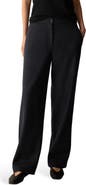 Eileen Fisher Straight Full Length Wool Jersey Trousers