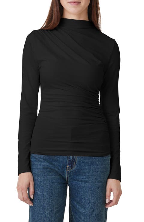 Funnel Neck Long Sleeve Top